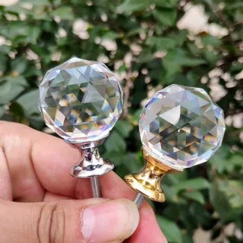 

10pcs/lot 20mm 25mm 30mm 40mm Clear Diamond Shape Crystal Glass Pull Handle Cupboard Cabinet Drawer Door Furniture Knob