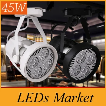 

led track lights 45w par30 clothing spotlights backdrop shop windows slide rail track light lamp warm /nature /cold white CE UL