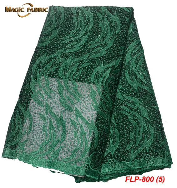 Красивые зеленые высококачественные нигерийские кружевные ткани для свадьбы последние африканские французские кружевные ткани FLP-800 - Цвет: As picture