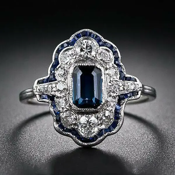 Винтажное 925 Серебряное прозрачное женское свадебное Ювелирное кольцо для новобрачных Размер 6-12