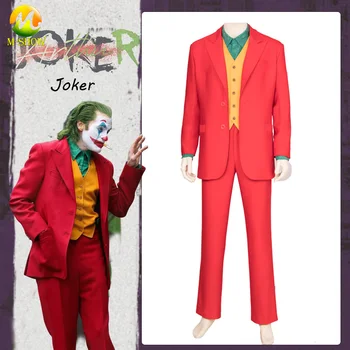 

Movie Batman Joker Arthur Fleck Cosplay Costume Joaquin Phoenix Outfit Cosplay Red Full Set Suit Halloween Party Costume