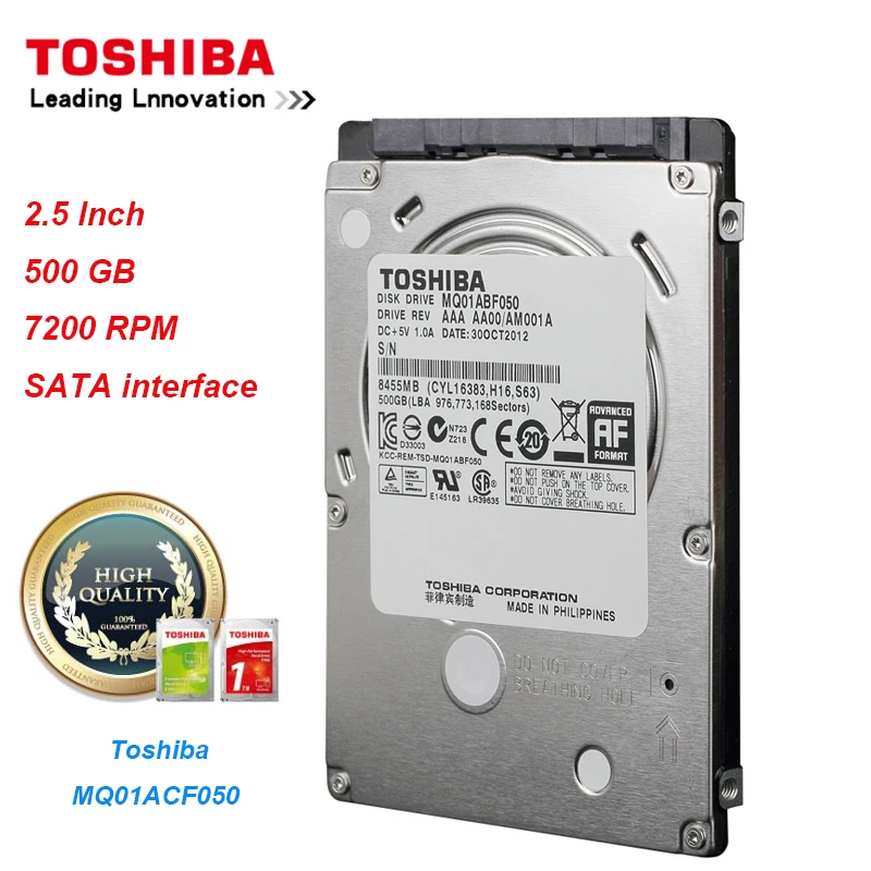 Toshiba-内蔵ハードディスクドライブmq01abf050,sata/500,300 rpm,16mb,7200インチ,2.5  gb,ノートブック用,オリジナル