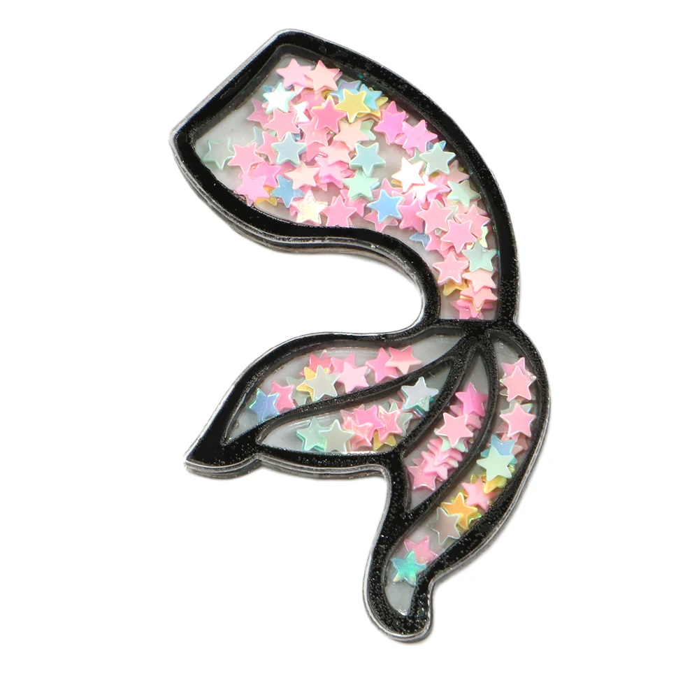 65x40mm Новинка, лошадь, фрукты, прозрачная пластиковая смола с красочными блестками, сделай сам, сделай сам, заколка для волос, аксессуары, ремесло, украшение ручной работы, 5Yc6717 - Цвет: 65x40mm