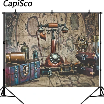 

Capisco photography backdrops antique vintage treasure map bokeh caribbean compass nautical wallpaper background photo prop