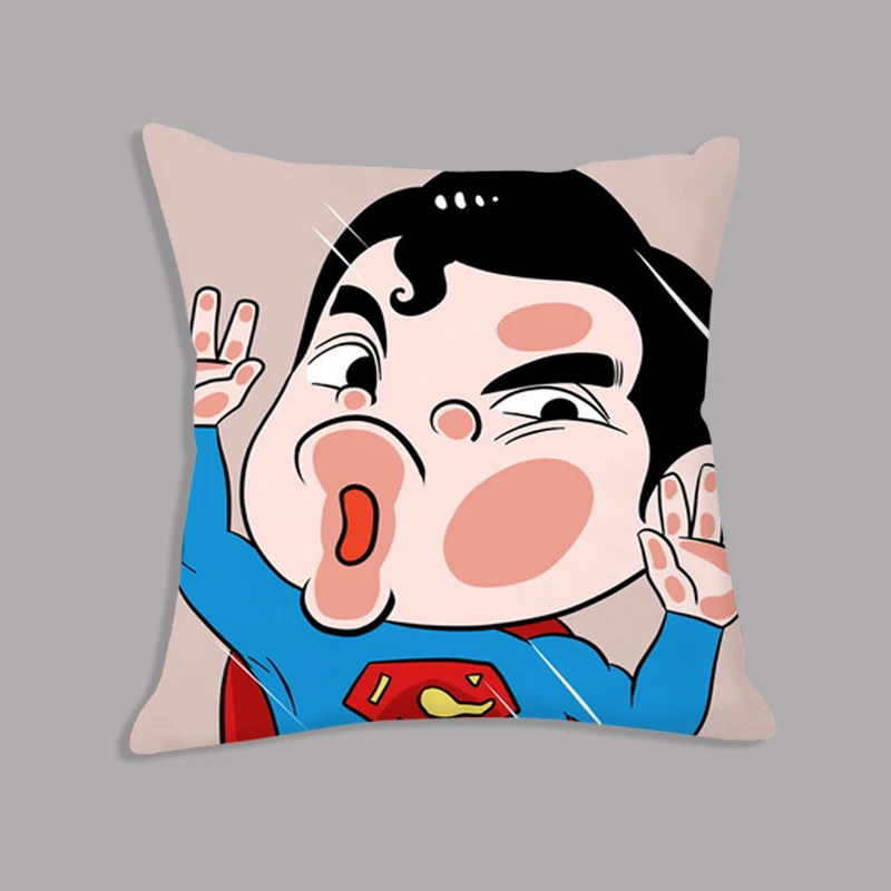 45 см* 45 см, нарисованный Забавный супер герой, Супермен, Бэтмен Симпсон, мягкий чехол для подушки и дивана, чехол для подушки, декоративная наволочка для дома