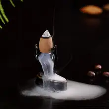 Керамическая подставка для благовоний ручной работы, курильница с обратным потоком, конусы для украшения дома, офисные декоративные держатели для благовоний, черный цвет