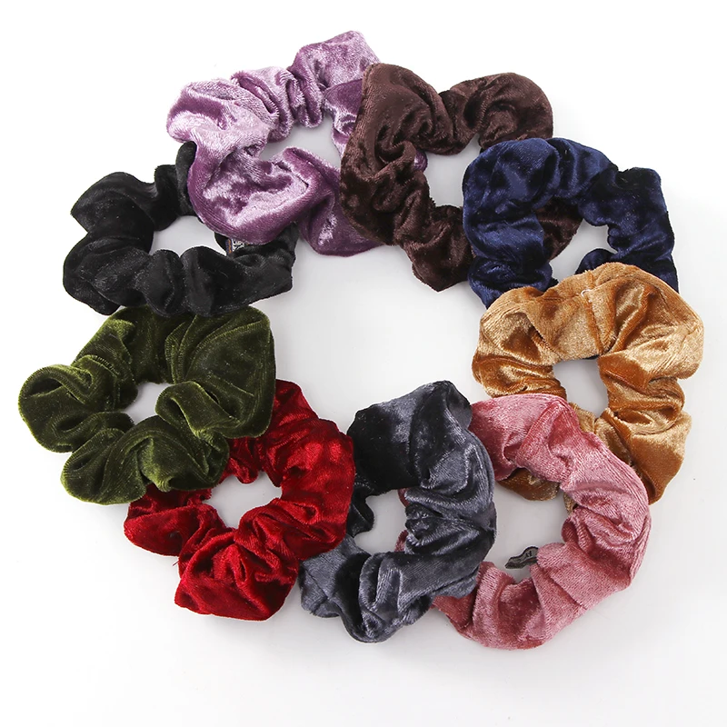 

New Fashion Women Coral Fleece Solid Elastic Hair Bands Girls Ponytail Holder Rubber Bands Scrunchies Headbands Hair Accessories