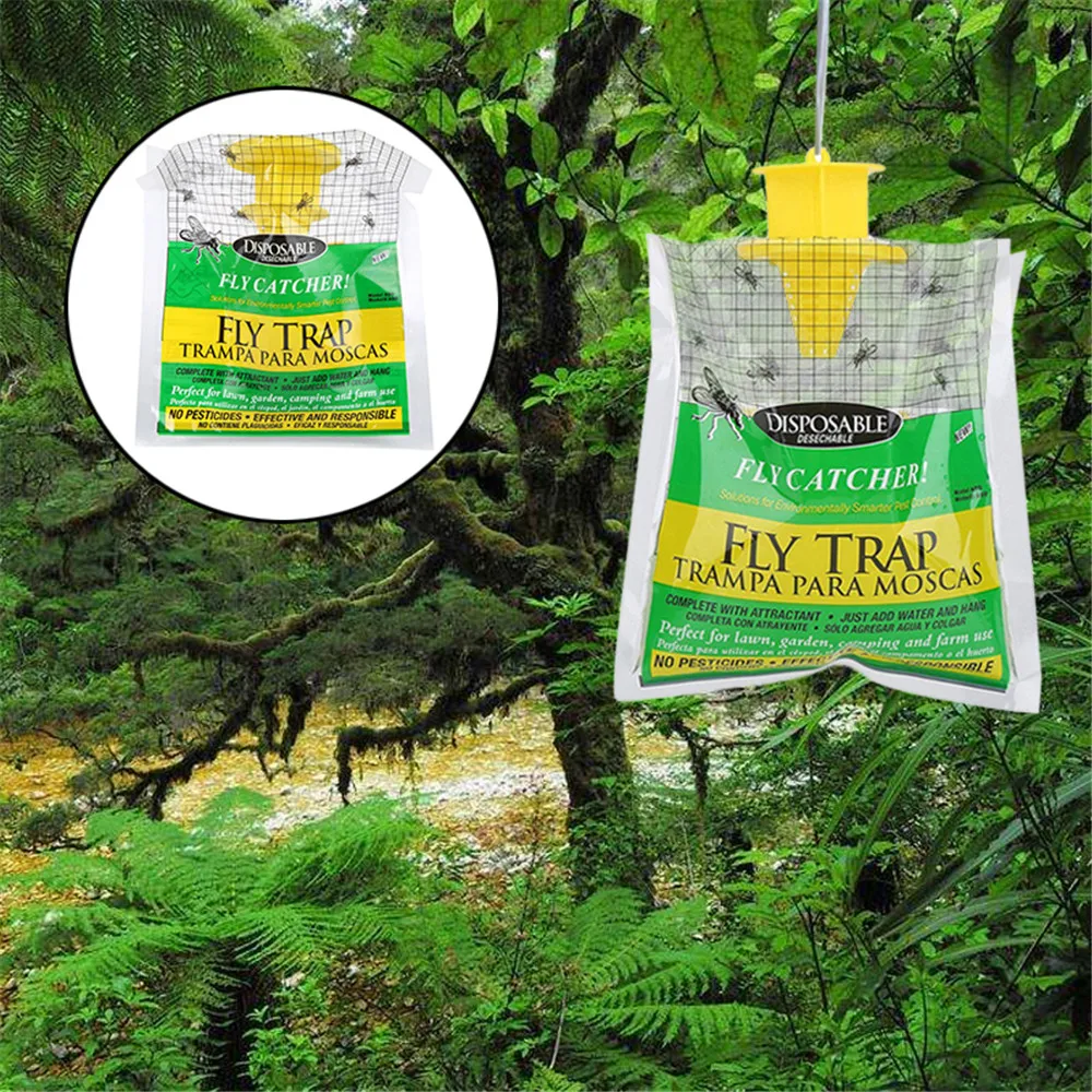 Fly Trap Catcher Bug Mosquito Killer Moth Insect Killer Pest Control Products Disposable Plastic Hanging Bait Bag Dropshipping