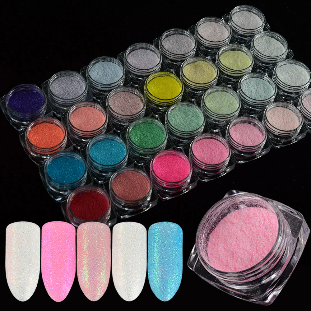 1 Bottle Holographic Nail Glitter Powder Shining Sugar Nail Glitter Dust Powder Nail Art