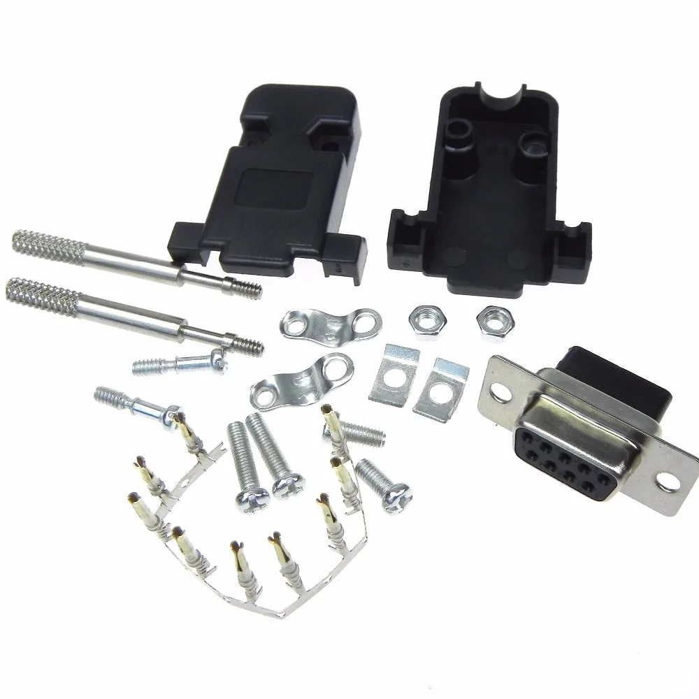 DB9-9pin female crimp type socket with the screws DB9 connector socket set 4