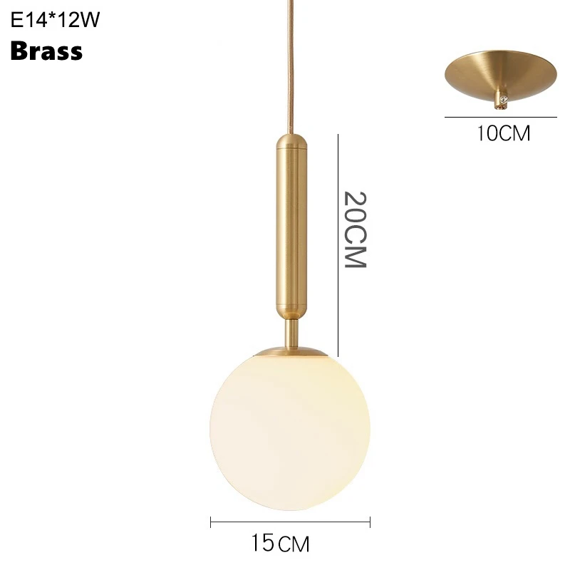 15cm Brass LukLoy, современный подвесной светильник из латуни и алюминия в скандинавском стиле, подвесные лампы в стиле лофт, прикроватные подвесные лампы для кухни - Цвет корпуса: 15cm Brass