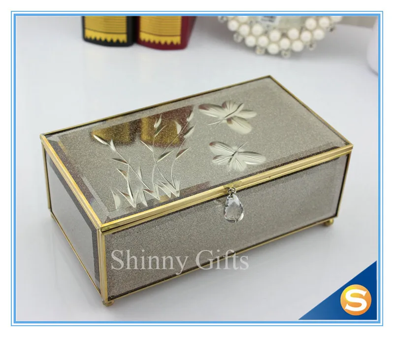 Glass Ring Holder Jewelry Box Wedding Gift Box (6)