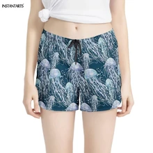 INSTANTARTS морские животные Медузы Печатные шорты Йога Спорт фитнес шорты дамские дышащие летние спортивные Леггинсы для йоги шорты женские