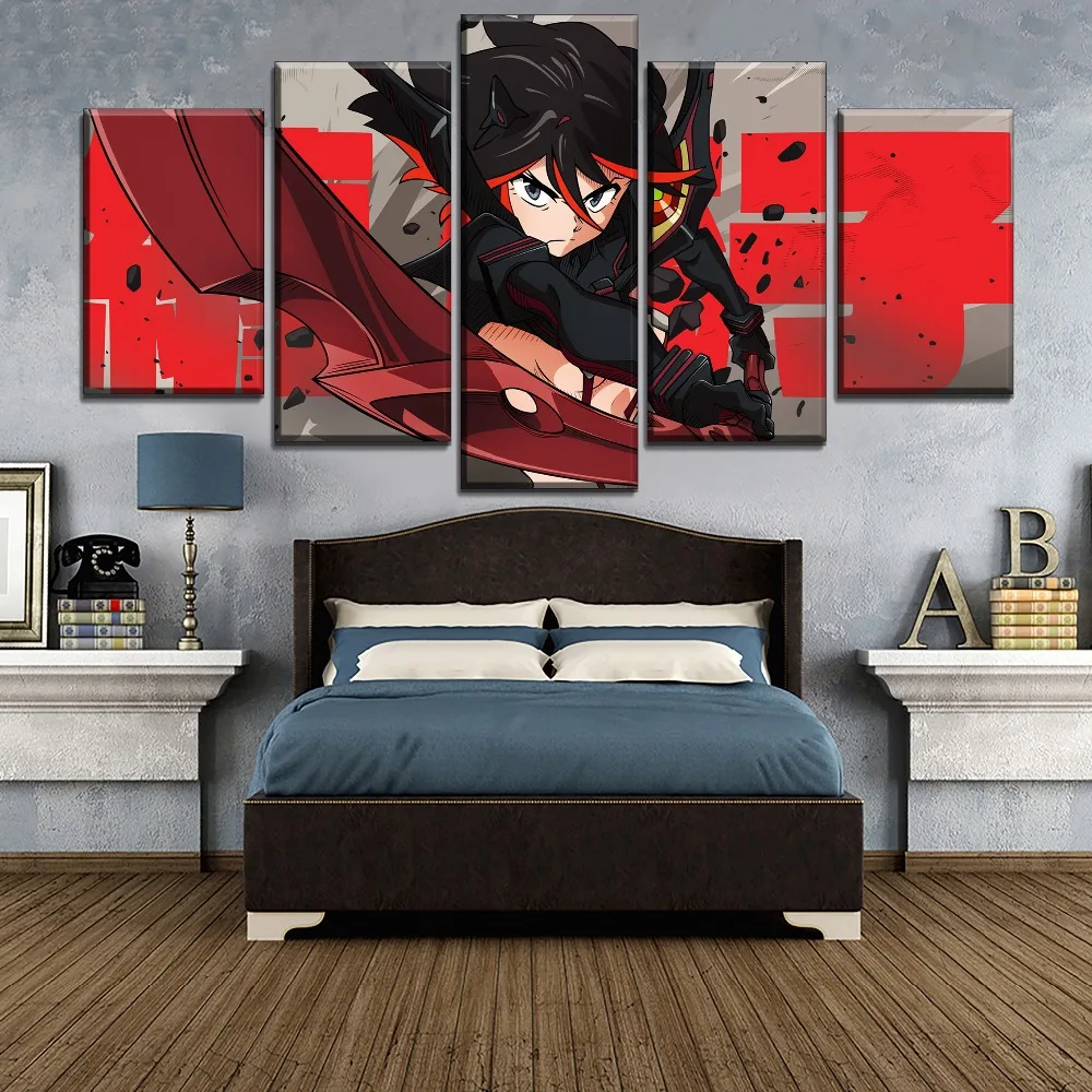 

Wall Modular Poster 5 Pieces Canvas Art Print Anime Kill La Kill Ryuko Matoi Home Decoration Bedroom Framework Or Frameless