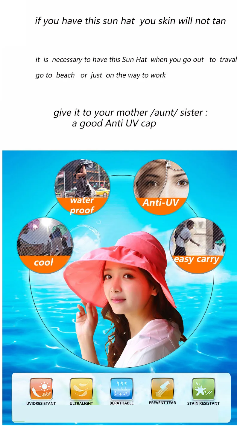 sun visor hat sun hats for women with big heads chapeu feminino beach hat summer uv protection hats (2)