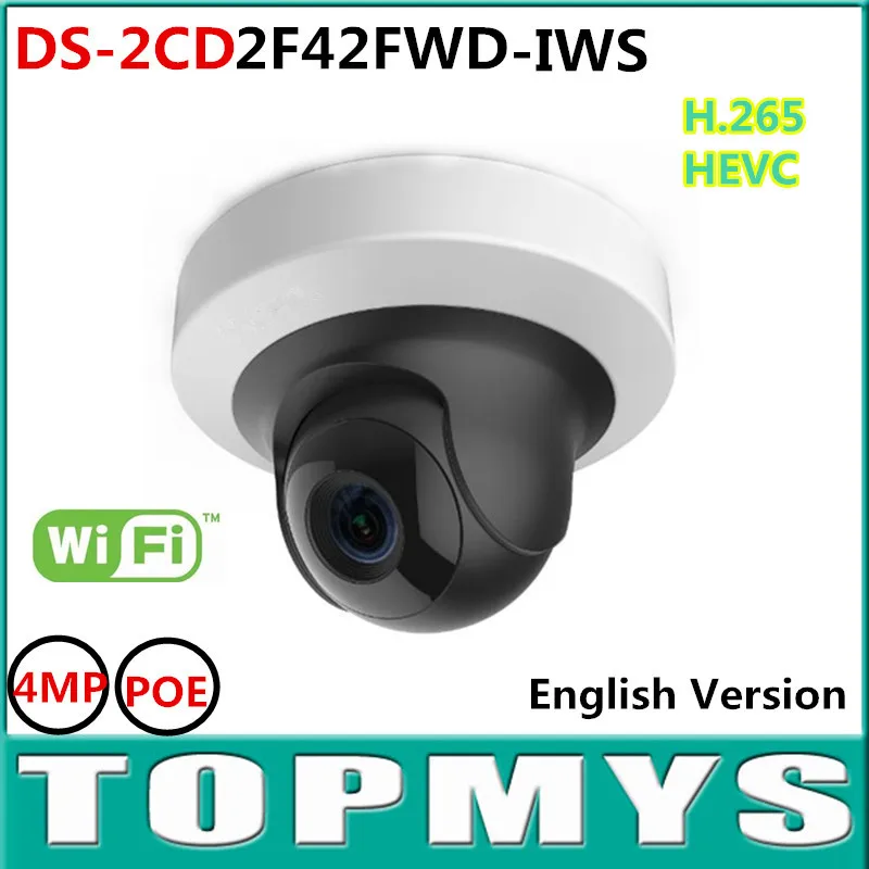 WIFI 4MP WDR Mini PT Network Camera DS 2CD2F42FWD IWS1080P POE IP Camera Bulid in SD