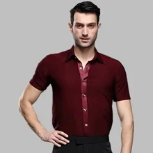 Латинское платье для танцев новые мужские летние Взрослые латинские танцевальные рубашки мужские рубашки тренировочная одежда современный Румба Джайв бальных танцев