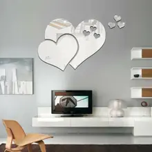 Creative 3D Hearts Mirror Wall Stickers Decal DIY Art Mural Removable Home Room Decor 3D Sticker Creative 3D Hearts Mirror Wall Stickers Decal DIY Art Mural Removable Home Room Decor 3D Sticker