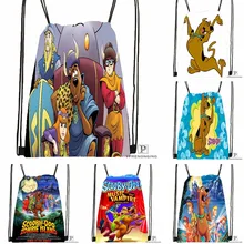 Custom Scooby Doo Team Up Drawstring Backpack Bag Cute Daypack Kids Satchel (Black Back) 31x40cm#180531-04-51