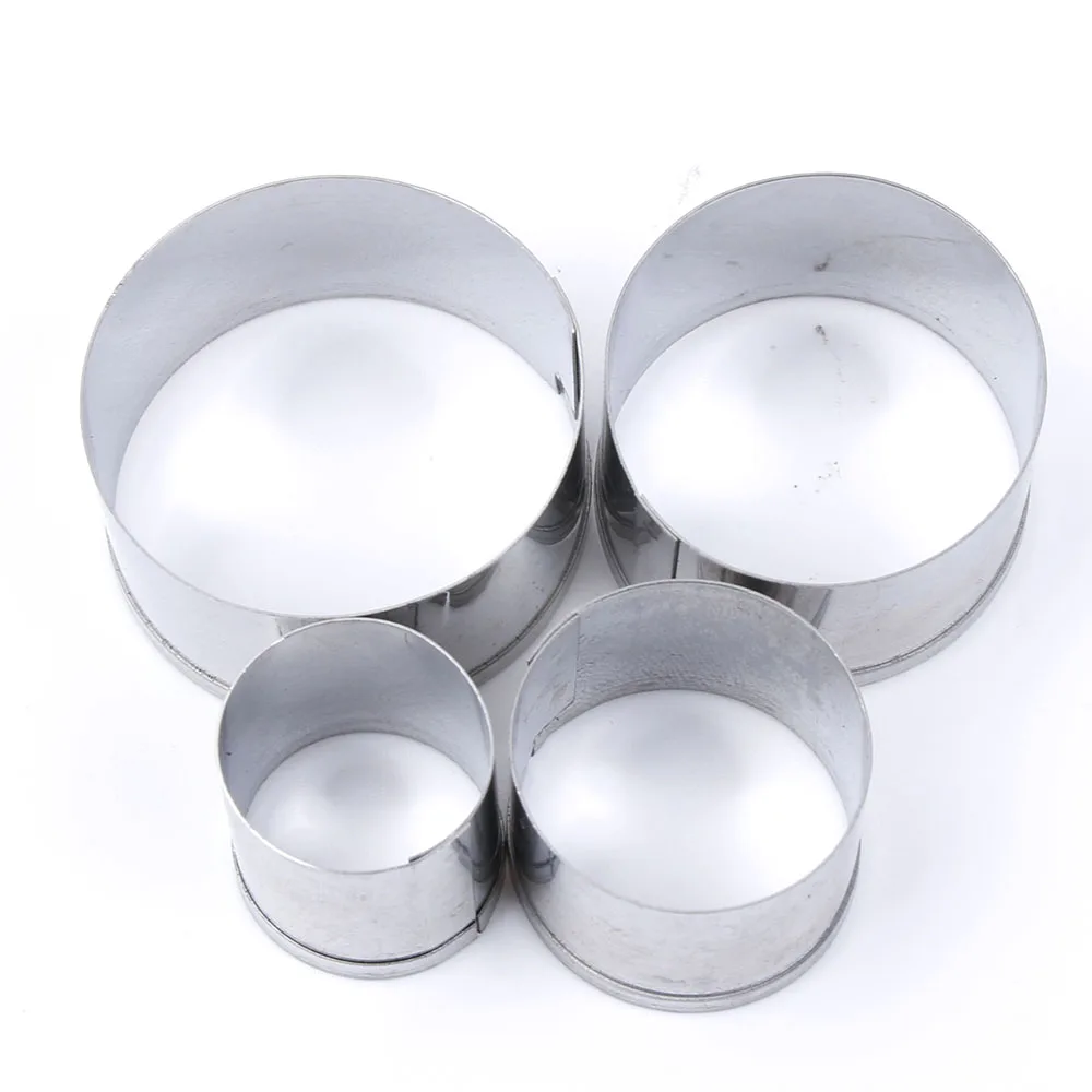 

4Pcs/set Stainless Steel Round Circle Shaped Cookie Cutter Biscuit Pastry Molds Bakeware DIY Cake Cookie Tools Hot sale