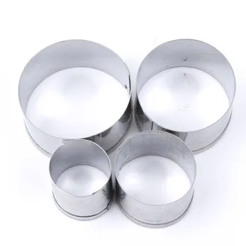 

4Pcs/set Stainless Steel Round Circle Shaped Cookie Cutter Biscuit Pastry Molds Bakeware DIY Cake Cookie Tools Hot sale