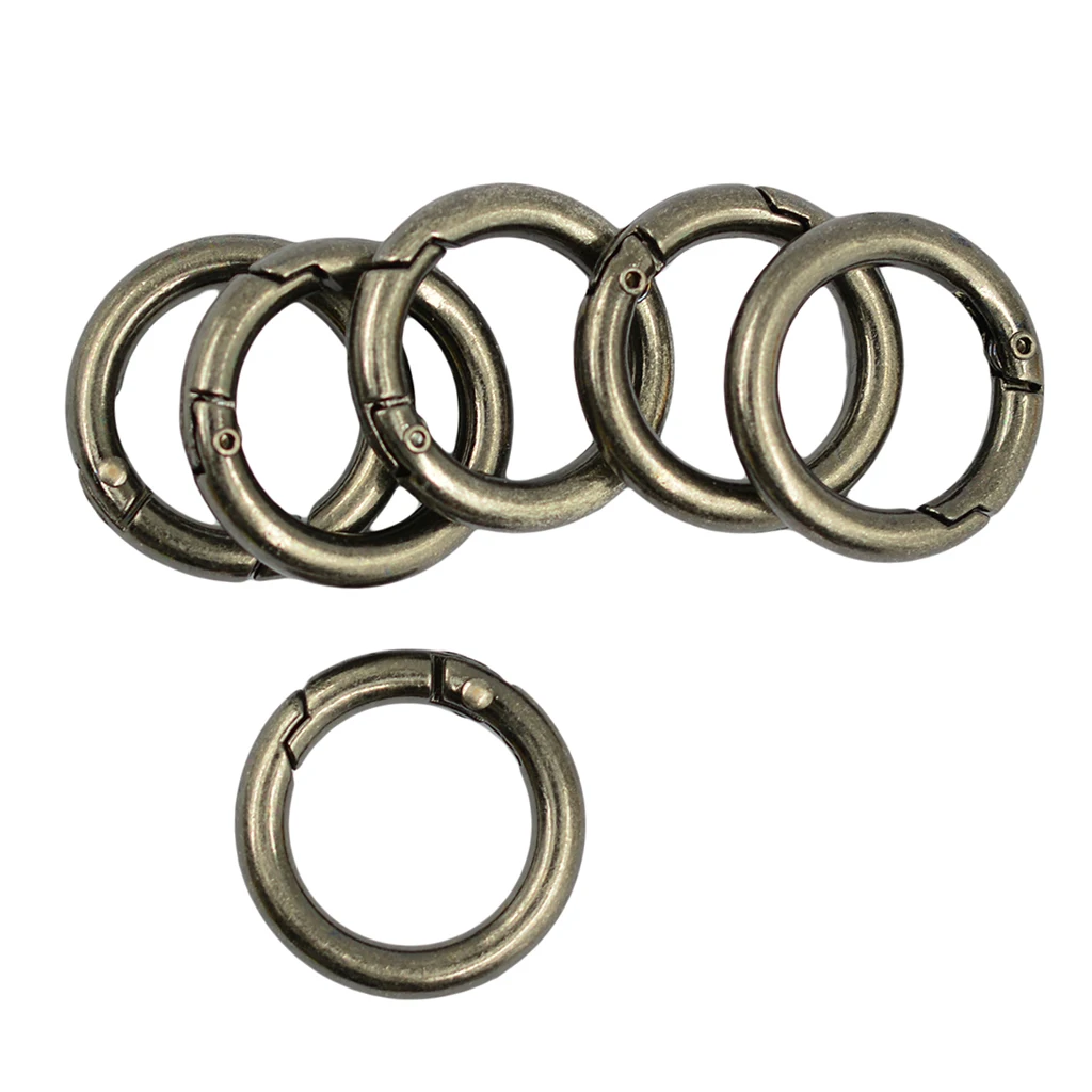 6pcs High Quality Round Carabiner Spring Snap Clip Hook Keychain Keyring Small Dog Leashes Hanging Crafts