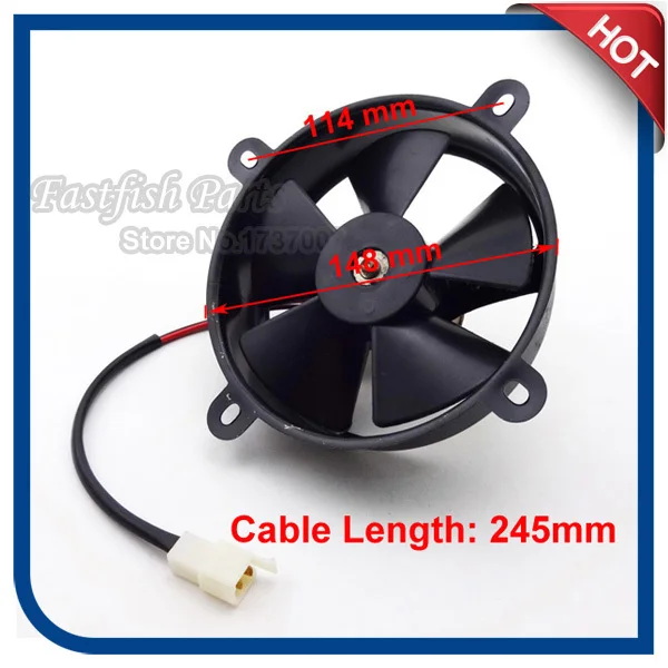 ATV Radiator Cooling Fan Cable Length 245mm For Chinese 200cc 250cc Quad Go Kart Buggy 4 Wheeler Motorcycle Parts | Автомобили и