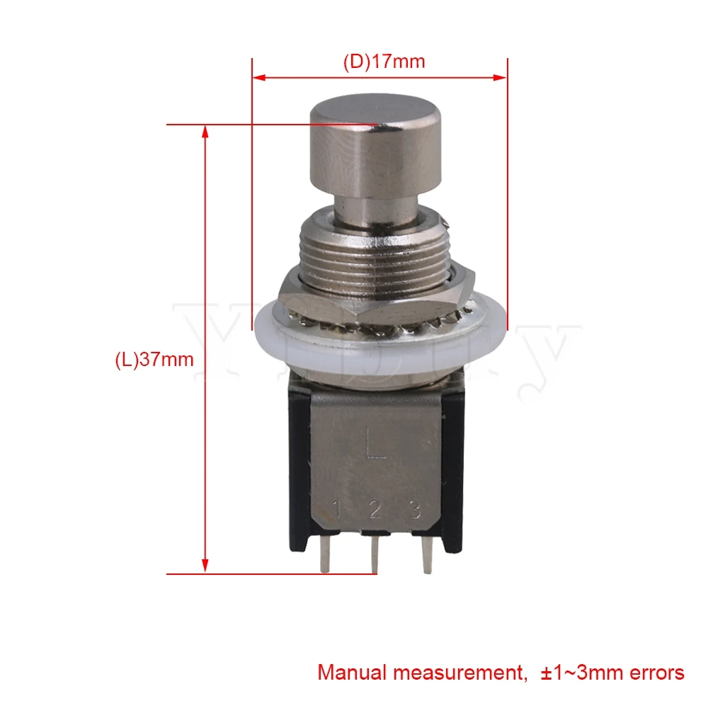 Yibuy черный пластик Малый 6 припоя шпильки DPDT моментальный на коробка педалей эффектов для гитары топать ножной переключатель с замком пакет из 2