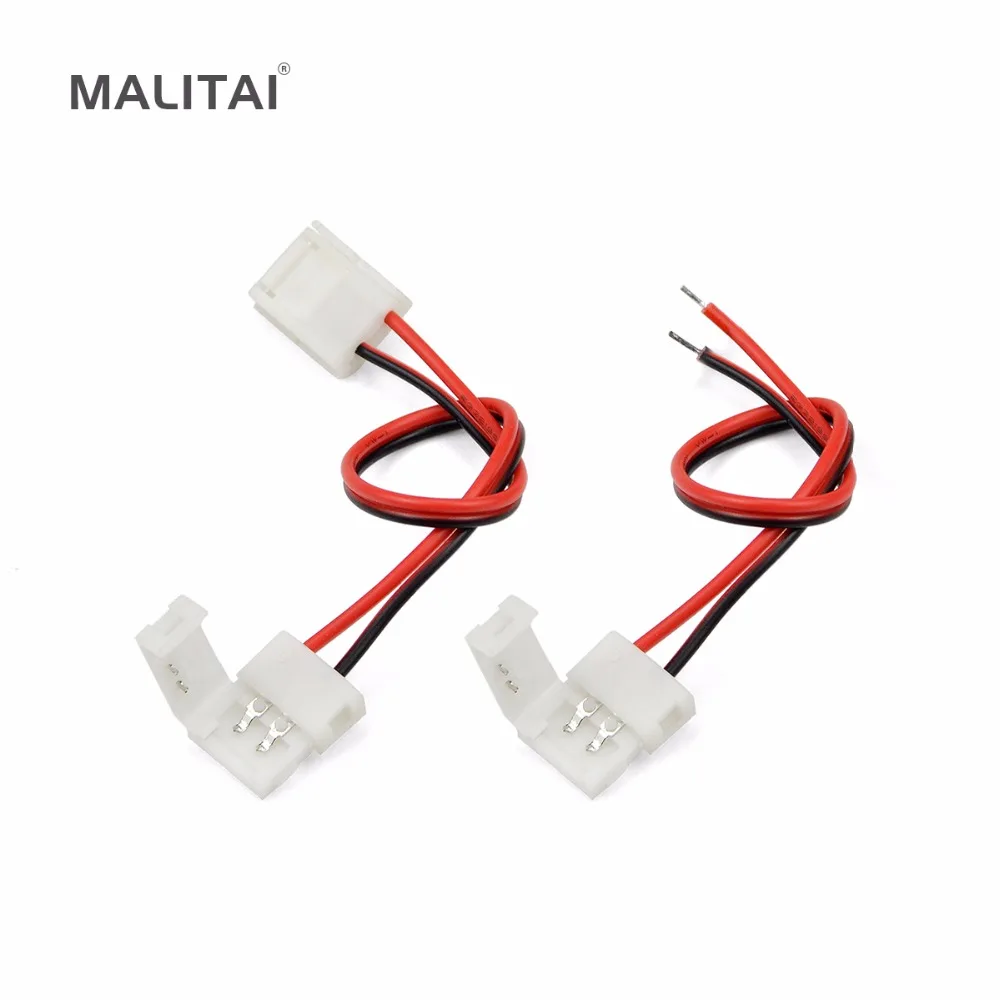 

5Pcs/lots Free Welding LED Strip Connector 5050SMD 2pin 10mm / 2835 2pin 8mm with Wire Connectors