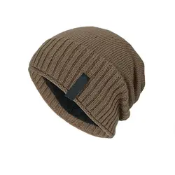 Модные Для мужчин одноцветное Цвет мягкая теплая зимняя шапочка Прохладный Вязание открытый Кепки hat