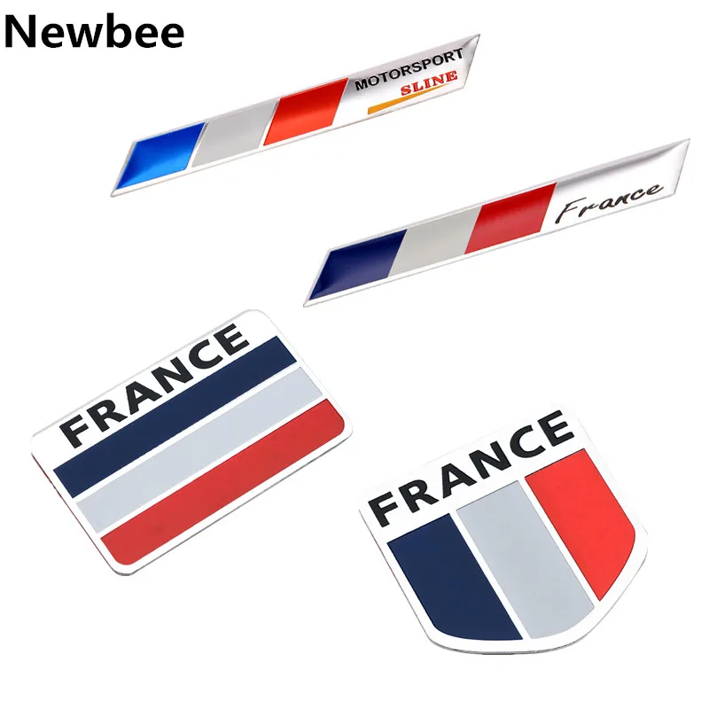 

Newbee Car Styling 3D France Flag Emblem Badge Sticker Decal for Peugeot Citroen Renault Venturi Bugatti Amilcar Heuliez Ford