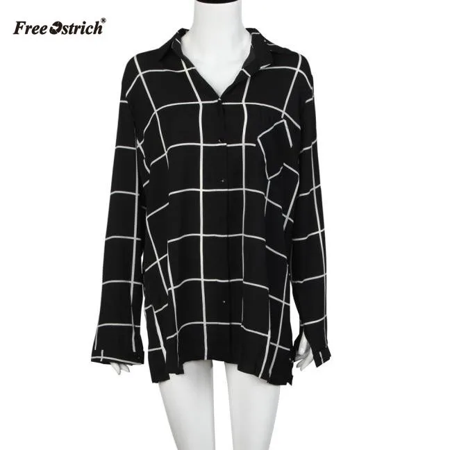 

Free Ostrich Luxury Women Long Sleeve Loose Polka-dot Ms. Casual Shirt Dot Chiffon Shirt Long Sleeve Vintage Chiffon Retro Shirt