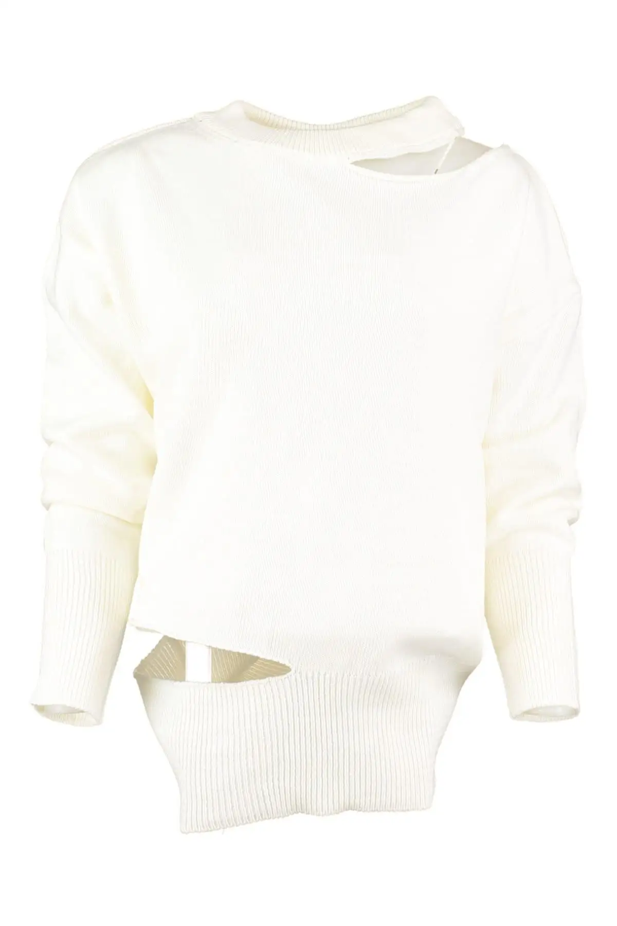 

Trendyol WOMEN-Raw White Cut-out Detail Sweater Sweater TWOAW20DU0016