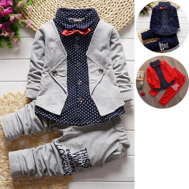 

Toddler / Baby Boy Cloth Shirt Tops + Pants 2pcs Set