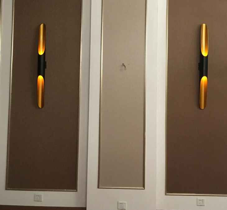 Tubo de Alumínio Moderno Parede Luminárias Ouro Preto Nordic Restaurante Sala Estar Corredor Varanda Lâmpadas Luz E27 9 luminárias ouro preto nordic restaurante sala estar