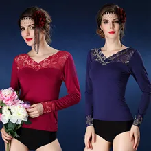Modaier lady wear long sleeved lace Print Shirt autumn clothing thermal underwear thin coat manufacturers