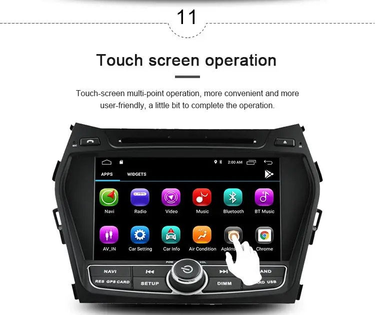 Excellent JDASTON Android 9.1 Car DVD Player For Hyundai IX45/Santa fe 2012 2013 2014 Multimedia GPS Navi 2 Din Car Radio Audio Stereo 12