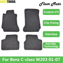 Для Benz C-класс W203 2001-2007 для леворульных автомобилей изготовленный на заказ автомобильный коврик с учетом коврик ковер автомобиля нейлона резиновая основа 2004 2005 2006