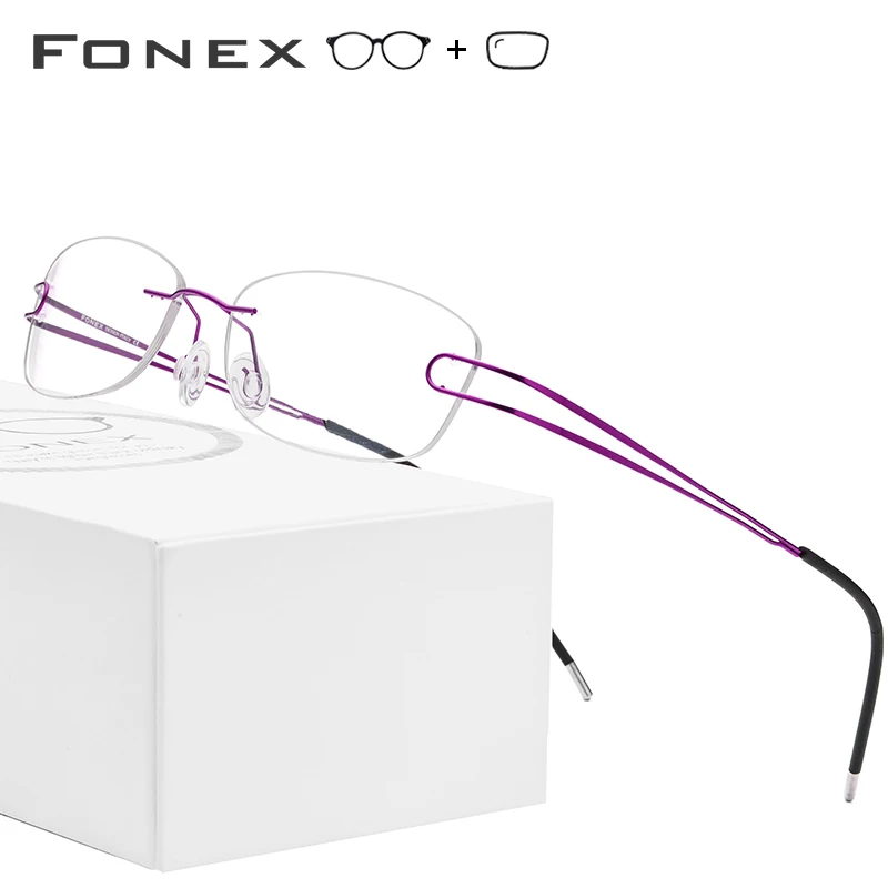 

Rimless Prescription Glasses Women Titanium Alloy Ultralight Eyeglasses Frames Square Frameless Myopia Optical Eyewear