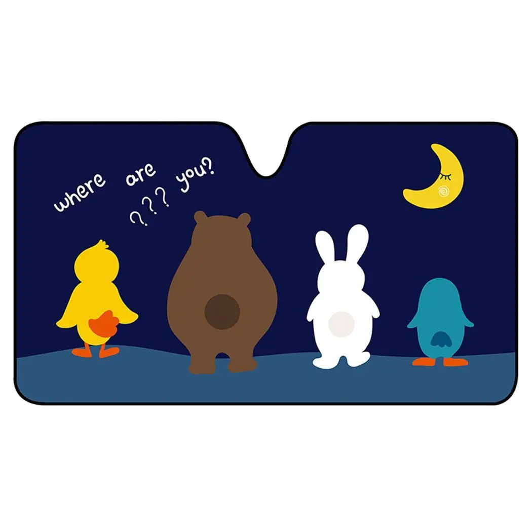 2Pcs Car Front Window Sundshade Cartoon General Sun 1-9 As Picture Shade Visor Cover Protection |