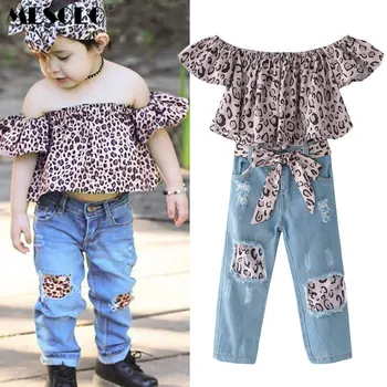 

MESOLO summer with Europe and the United States suits leopard grain coat + ripped jeans + tire a undertakes three-piece suit