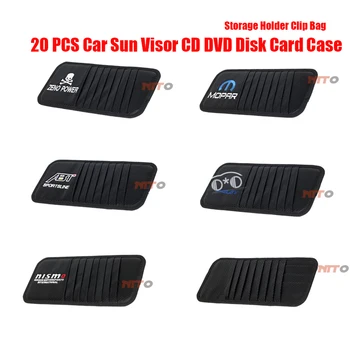 

20PCS Car Sun Visor Type Card Pen CD Clip Bag for skull audi bmw nissan shelby mopar nismo ABT sport auto accessorie