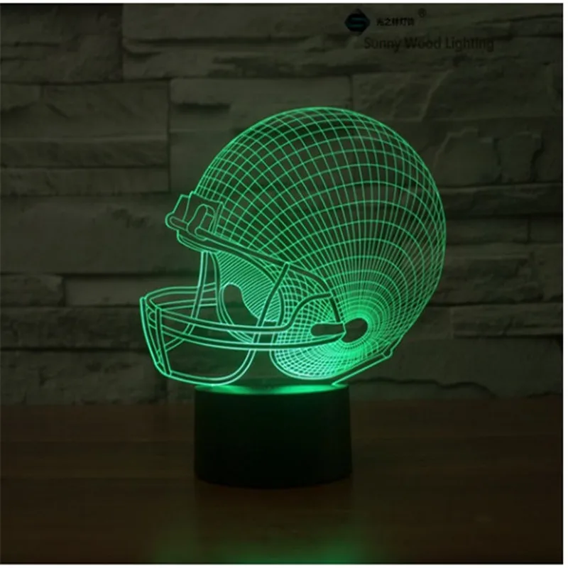 

Football cap touch switch LED 3D lamp,Visual Illusion 7color changing 5V USB for laptop,Christmas cartoon toy lamp