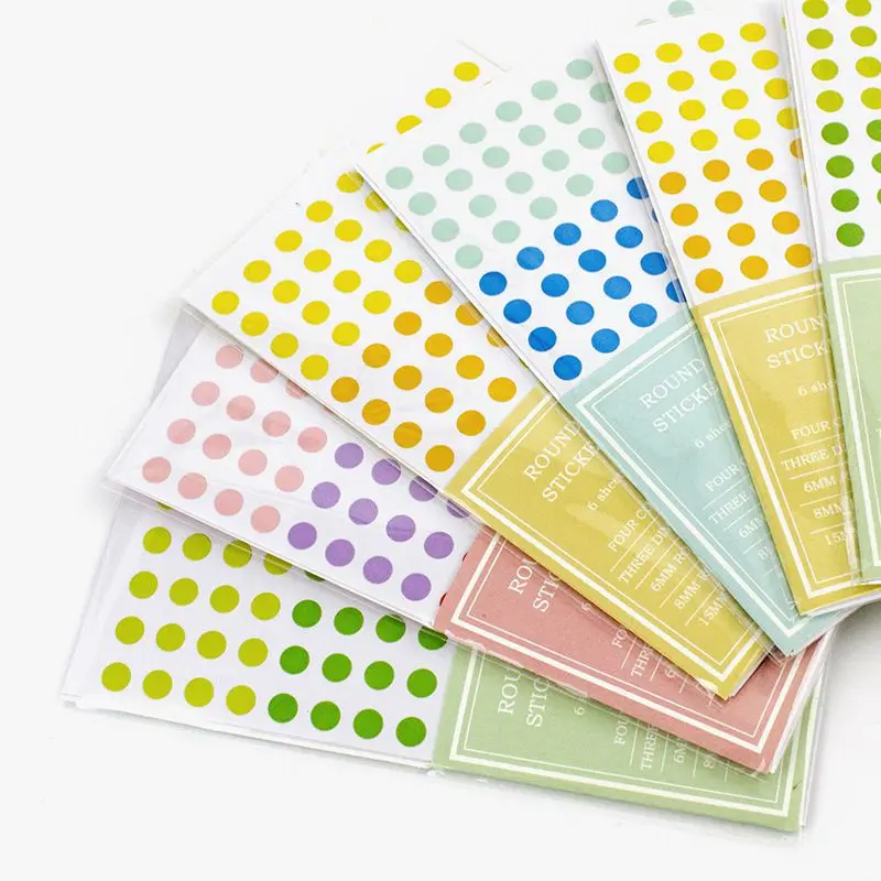 

Basic Decoration Paper Stickers Pack Colorful Dots Design 9*15cm DIY Journal Diary Decoration Supplies 6pcs/lot