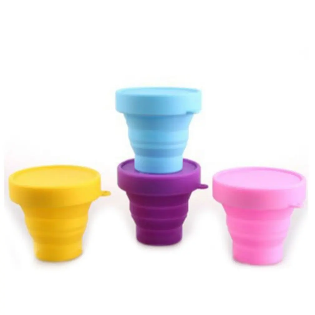 Portable Silicone Telescopic Drinking Cup Collapsible Folding Cup Home Office Outdoor Travel Camping 201-300ml Capacity