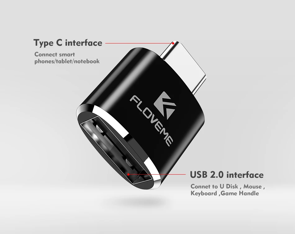 FLOVEME Тип C OTG адаптер Micro USB переходник с внутренней резьбой флеш-накопитель USB с гнездовым для Тип-C штепсельный преобразователь, адаптер для samsung S8 huawei Oneplus