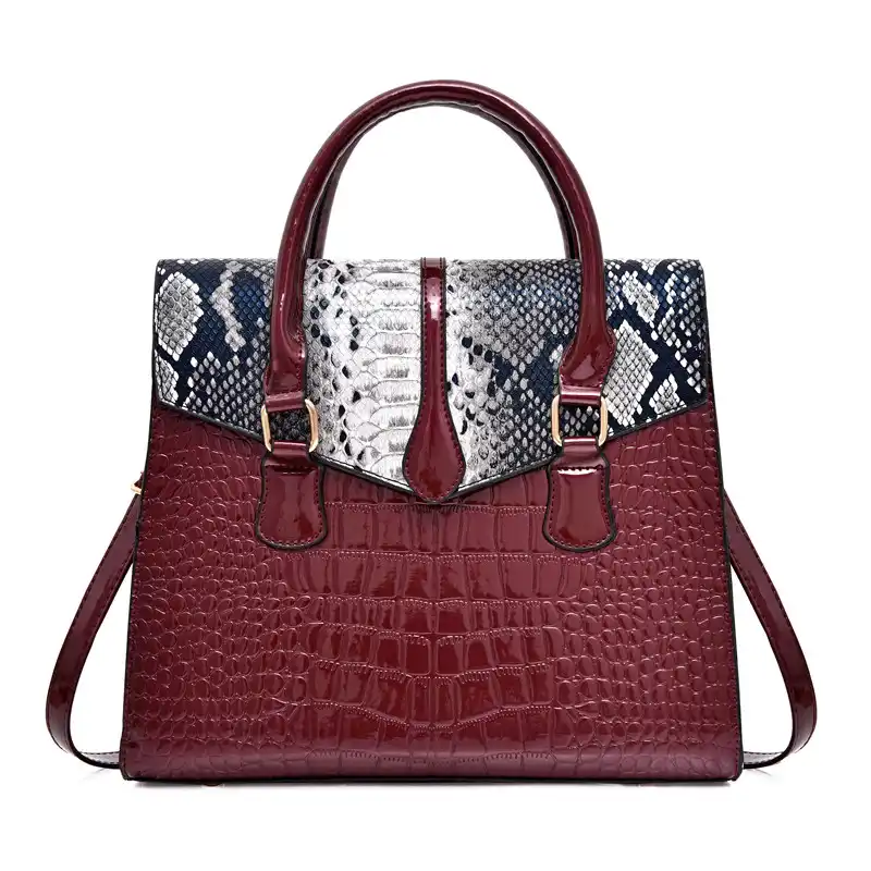 croc print tote bag