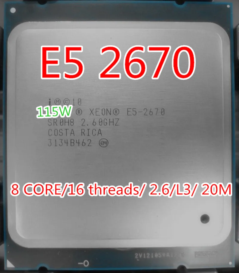 Восьмиядерный процессор intel Xeon E5 2670/L3 кэш 20 M/2,60/GHz/8,00 GT/s SR0H8 C1 LGA 2011 сокет и отправленный смазочный подарок