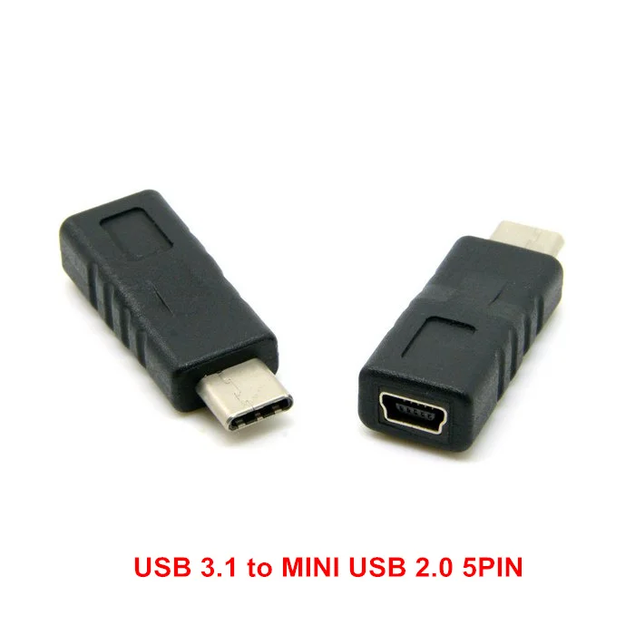 

USB 3.1 Type C Male Connector to Mini USB 2.0 5Pin Female Data Adapter