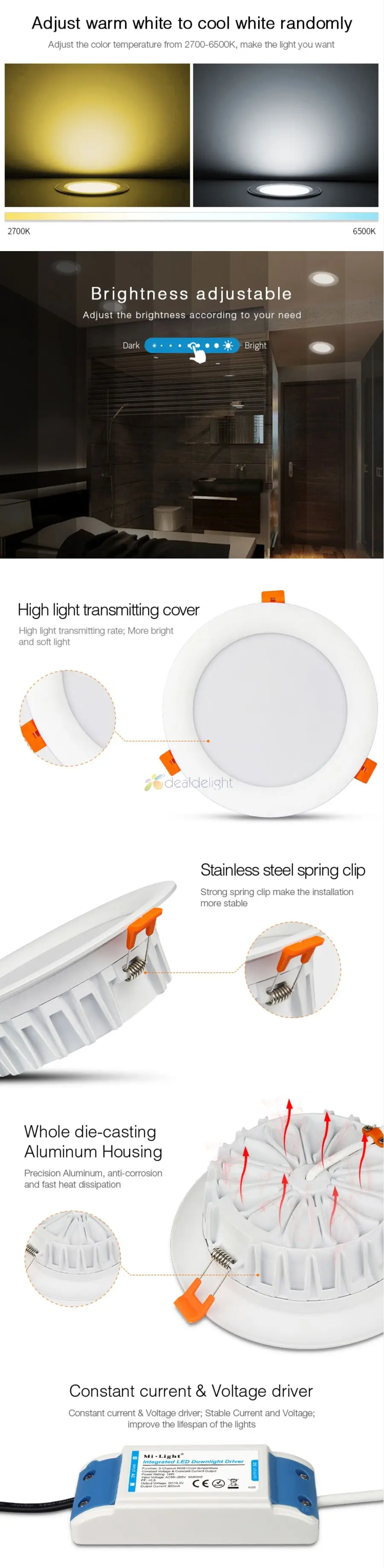 18W RGB+CCT LED Downlight 2
